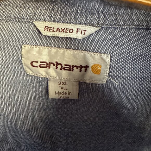 Carhartt Canvas Button Down Shirt Mens Size 2XL XXL Relaxed Fit Work Farm Cowboy - Picture 4 of 11